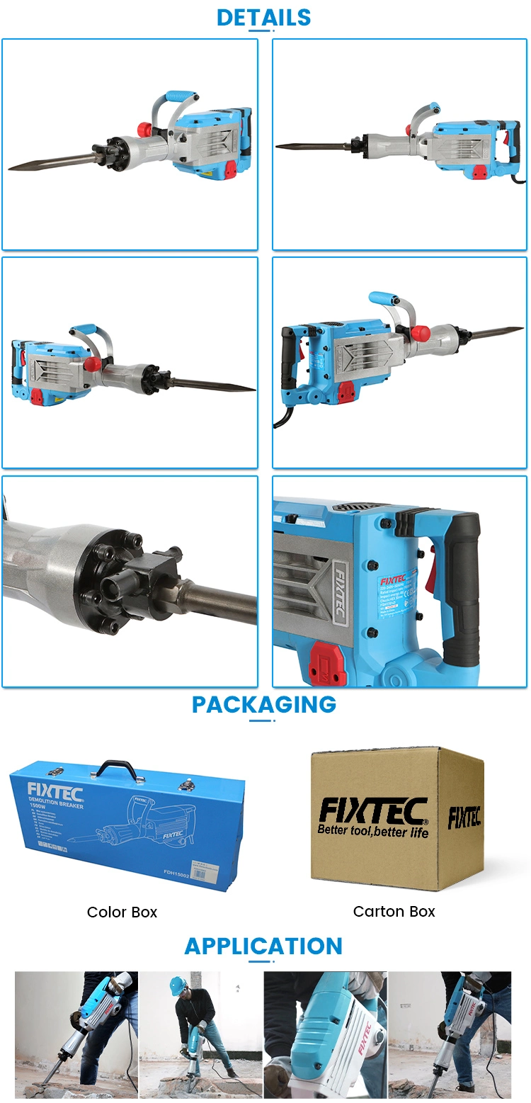 Fixtec 30mm Hex Jackhammer Concrete Breakers 1500W Electric Demolition Hammer