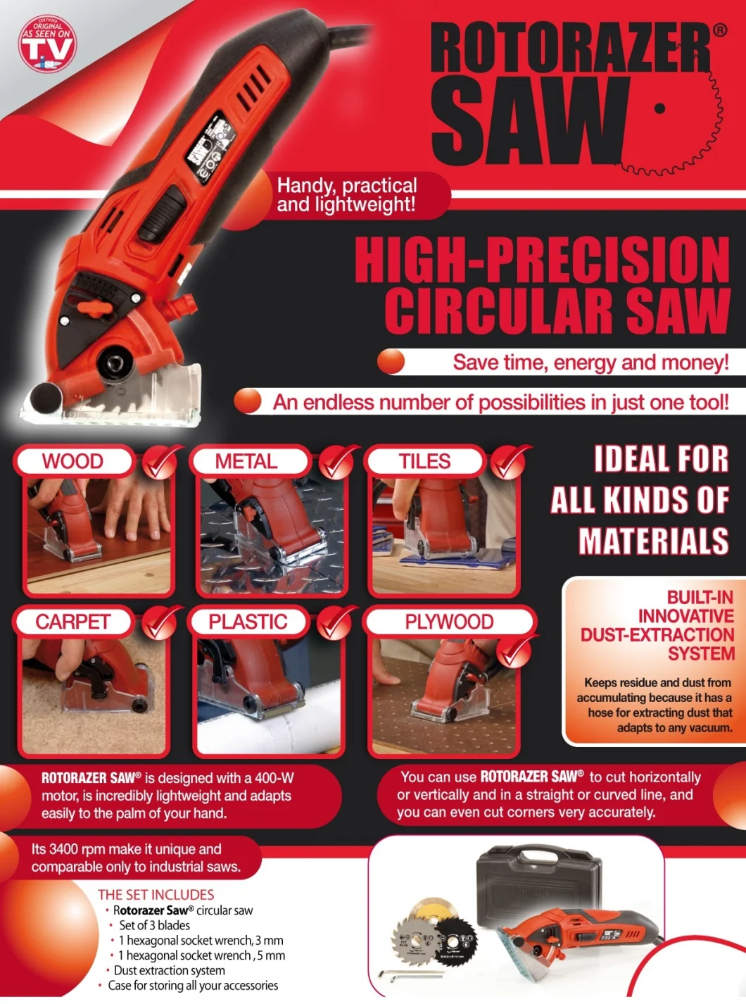 Isl Best Direct Rotorazer Saw, Mini High-Precision Circular Saw