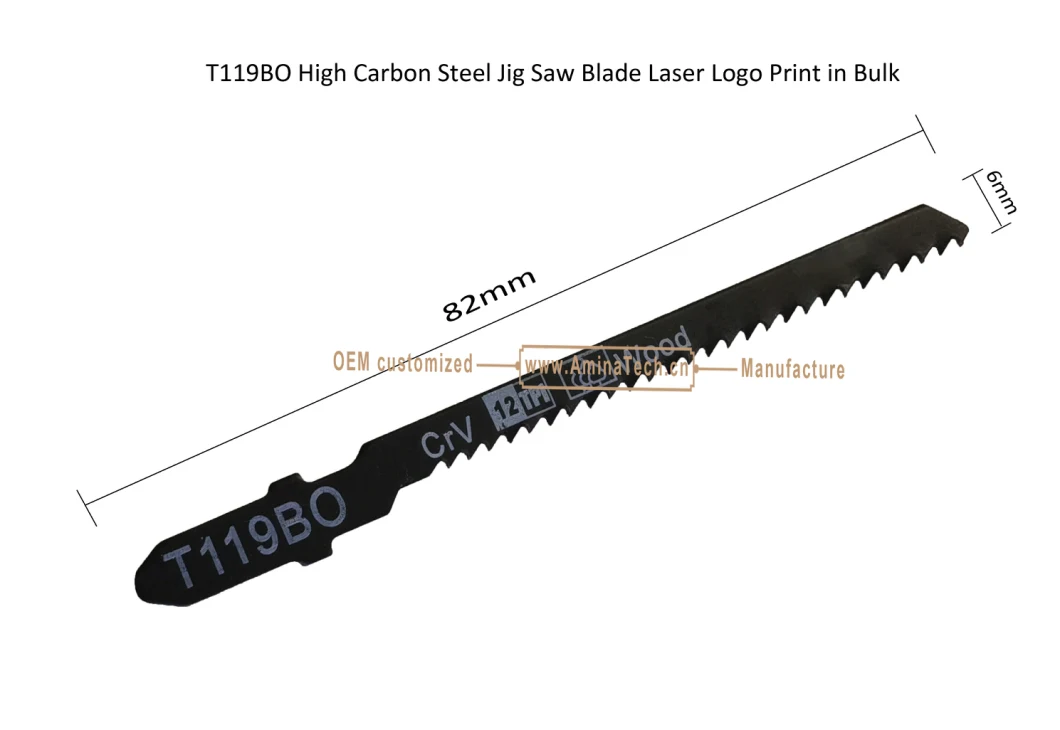 T119BO High Carbon Steel Jig Saw Blade Laser Logo Print in Bulk,Reciprocating Saw Blade,Power Tools